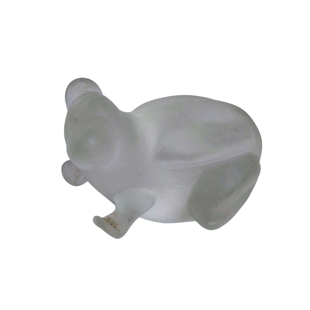 Frosted Glass Frog Figurine Small Cute Animal Ornament Paperweight